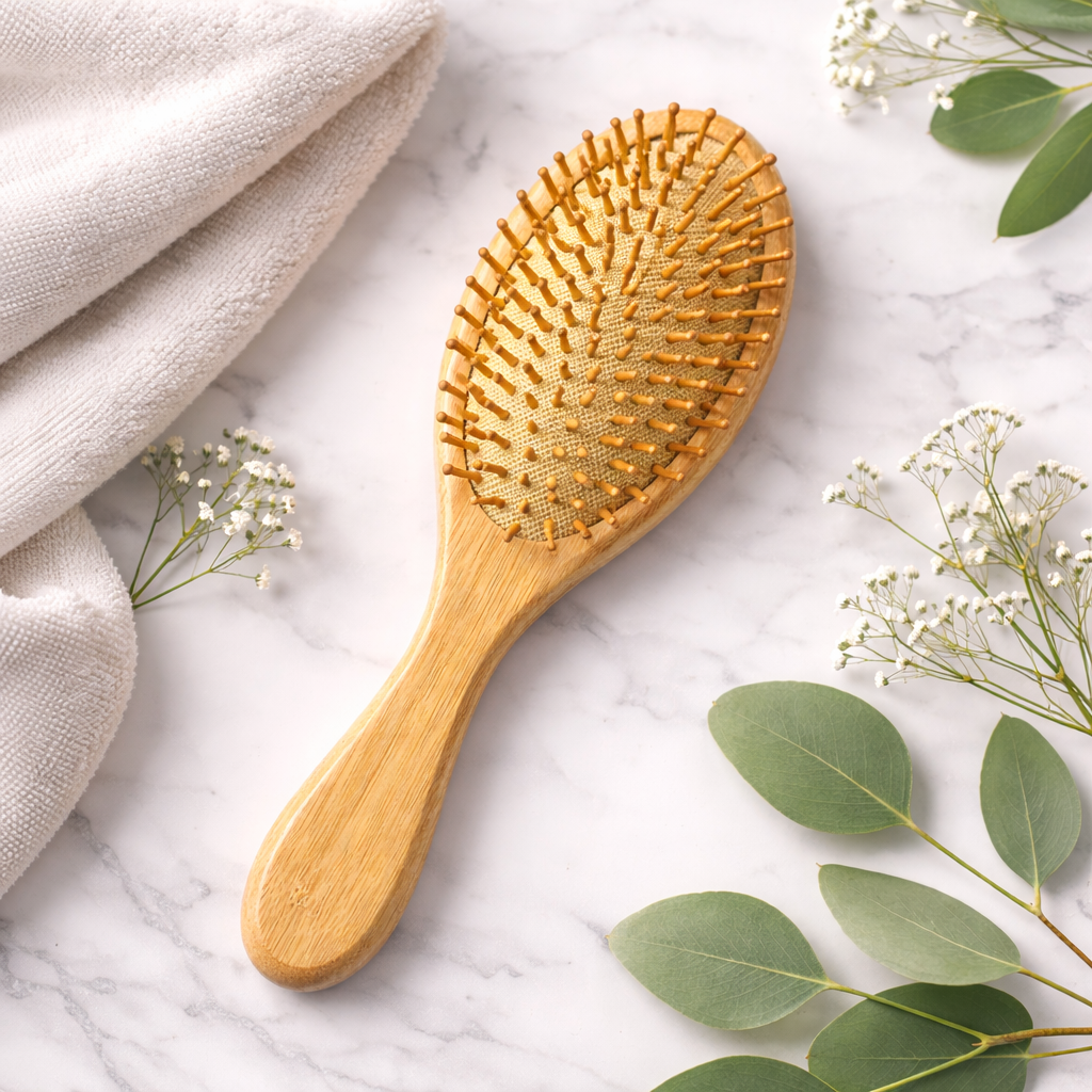 Haarborstel van Bamboe